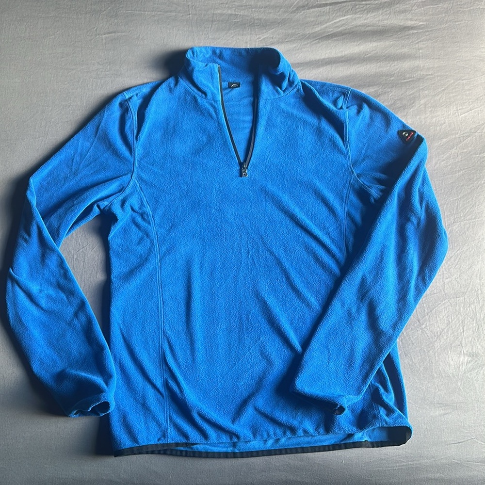 Bogner blue fleece ski second layer quarter zip